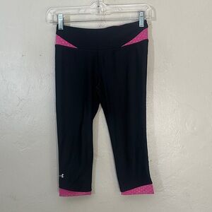 Under Armour Black Leggings with Pink Trim